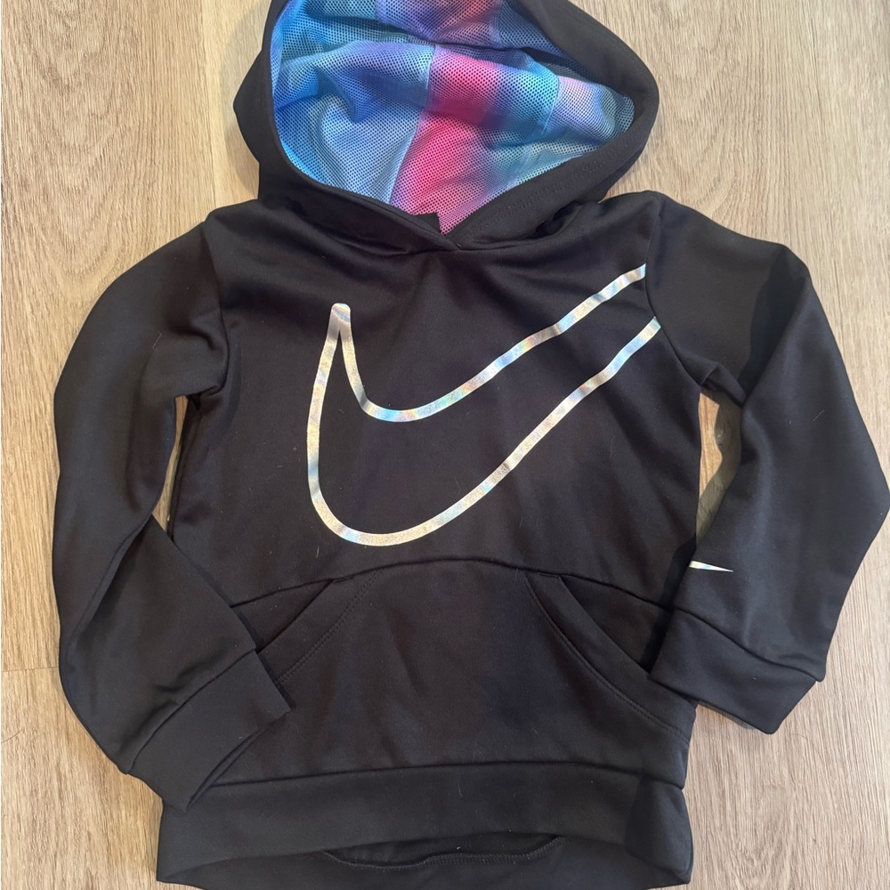 Nike Kids Black Hoodie with Colorful Hood